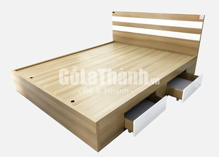 giường hộc kéo bằng gỗ công nghiệp