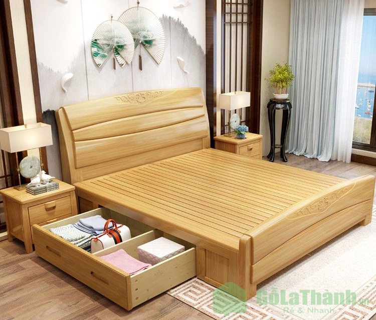 giường ngủ có hộc kéo bên hông giường