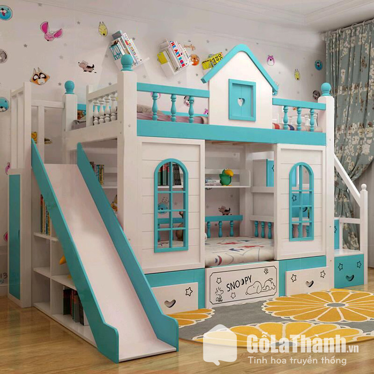 giường 2 tầng trẻ em mô hình lâu đài