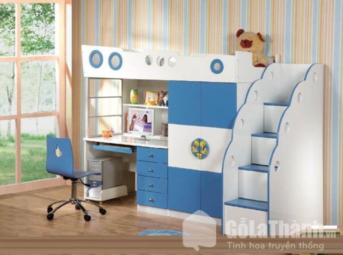 giường 2 tầng trẻ em kết hợp tủ quần áo
