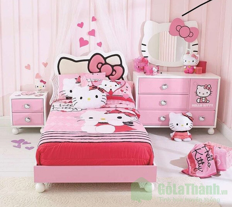 giường hello kitty