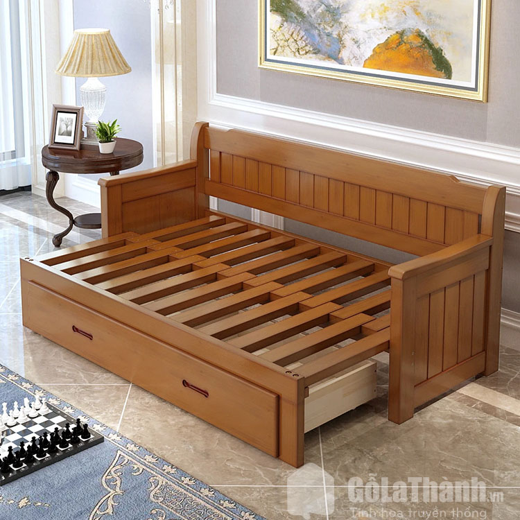 giường gỗ gấp đê la thành