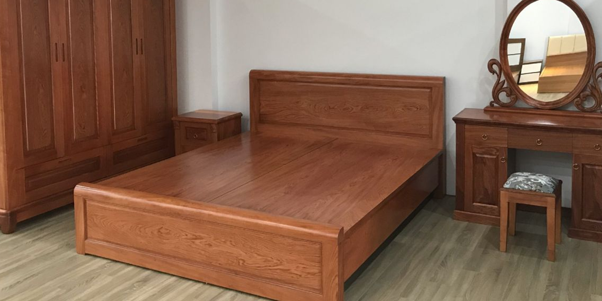 Trang hoàng không gian với 3 mẫu giường gỗ hương đá cực sang trọng