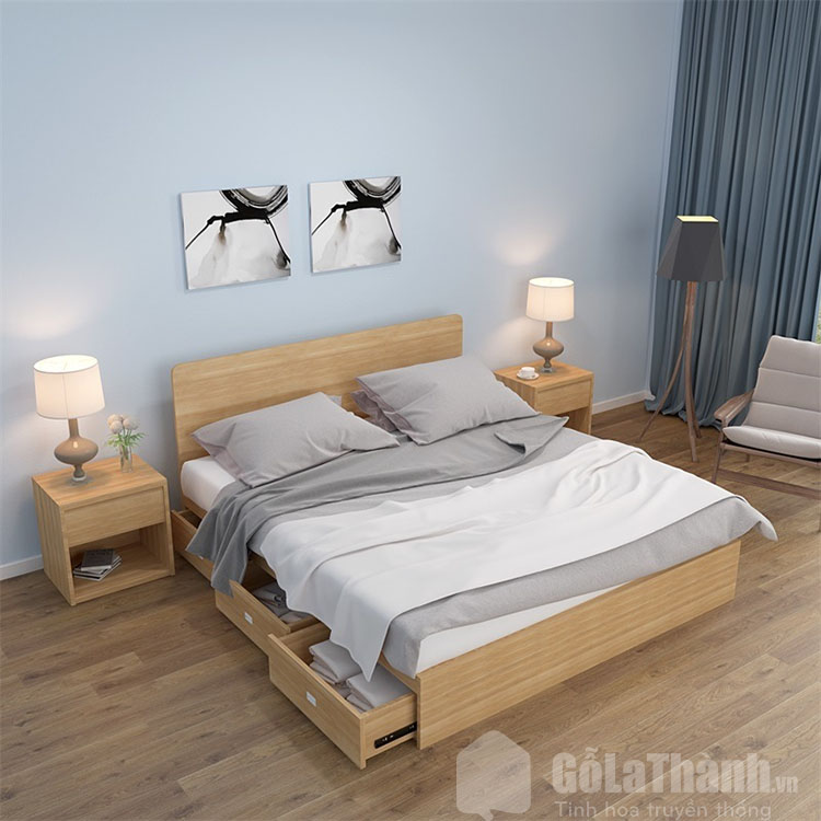 giường Nhật gỗ công nghiệp