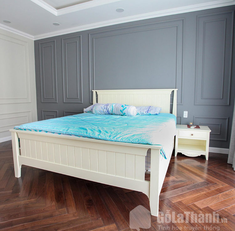 giường tân cổ điển gỗ sồi