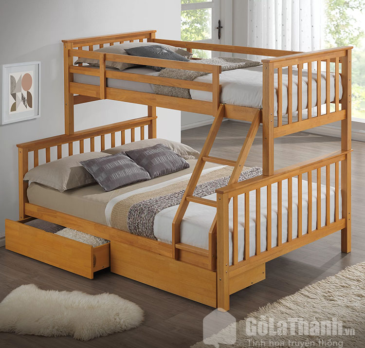 giường gỗ sồi 1m6