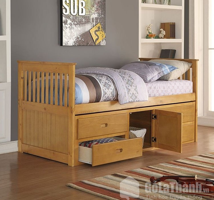 giường gỗ sồi hiện đại