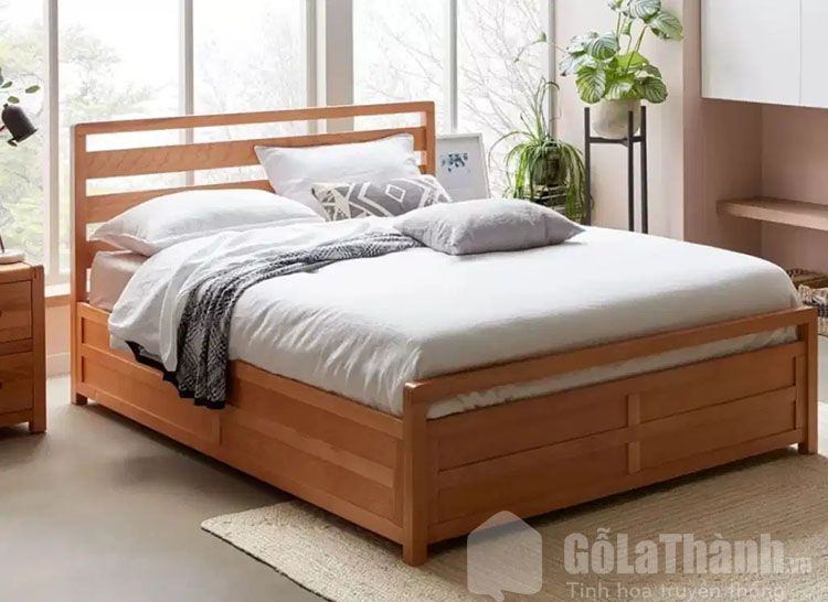 giường gỗ xoan đào 1m6