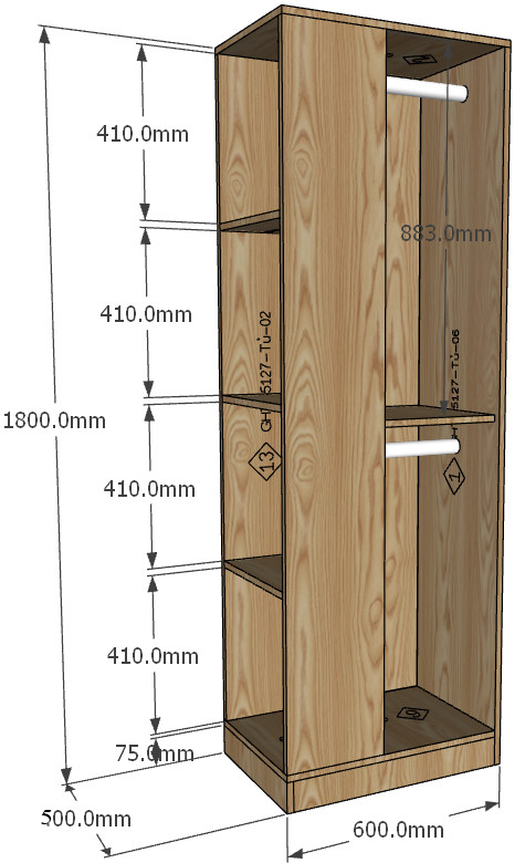 kích thước tủ cho bé