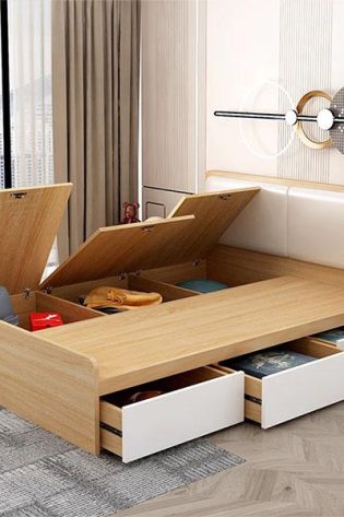 giường mdf phủ melamine