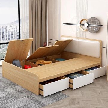 giường mdf phủ melamine