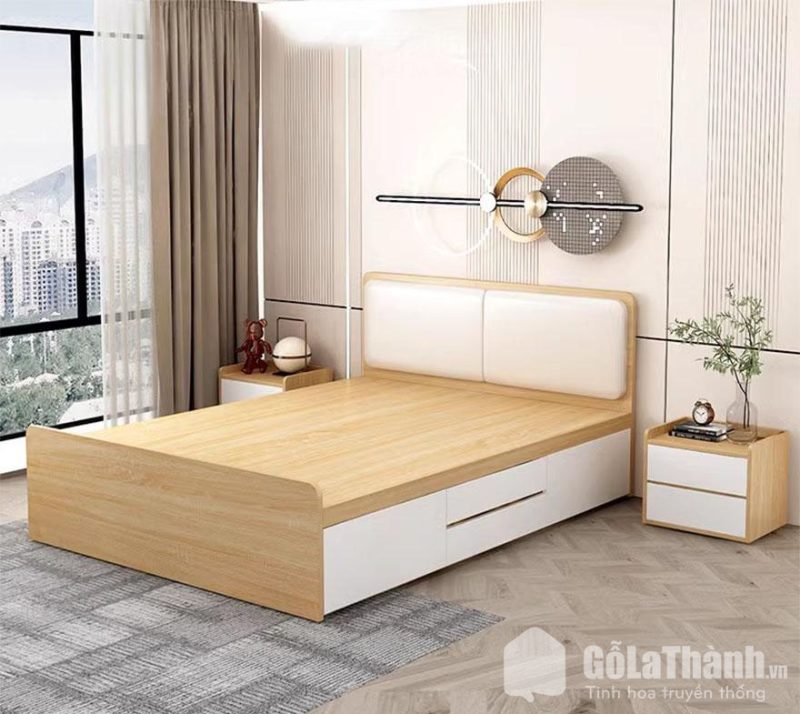 giường mdf phủ melamine