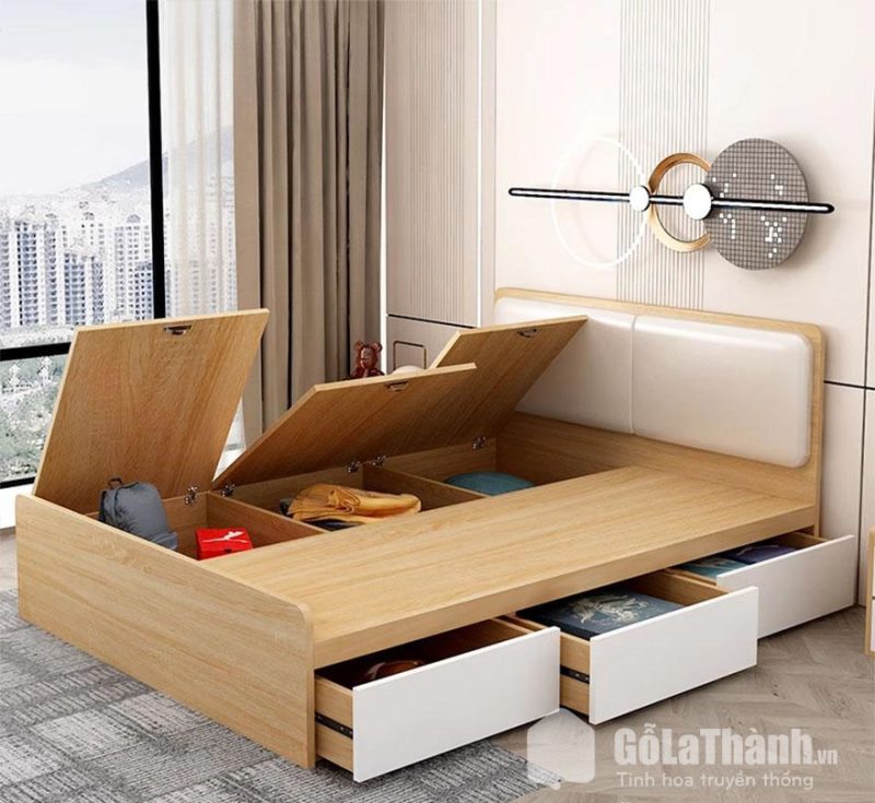 giường mdf phủ melamine