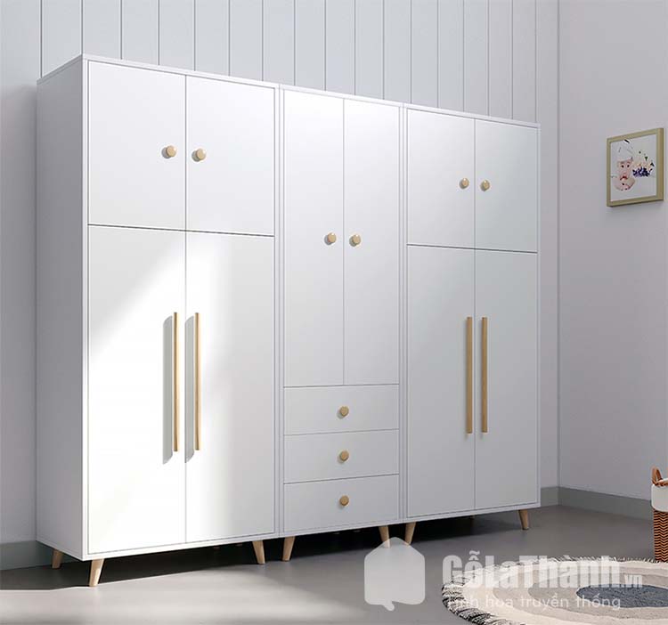 tủ quần áo MDF phủ melamine hiện đại