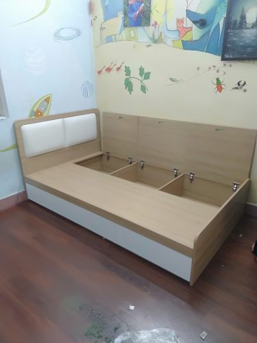 Giường mdf phủ melamine có ngăn kéo GHT-151 photo review