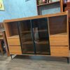 Tủ bếp gỗ mdf có cánh tủ nhôm kính GHT-51621