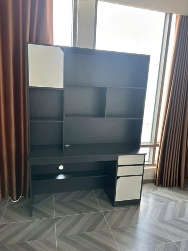 Bàn học gỗ mdf cao cấp phủ melamine có giá sách GHT-4209 photo review