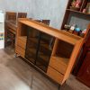 Tủ bếp gỗ mdf có cánh tủ nhôm kính GHT-51621
