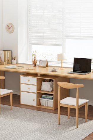 bàn học đôi thiết kế đơn giản