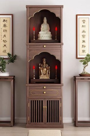 Bàn thờ gỗ tự nhiên 2 tầng