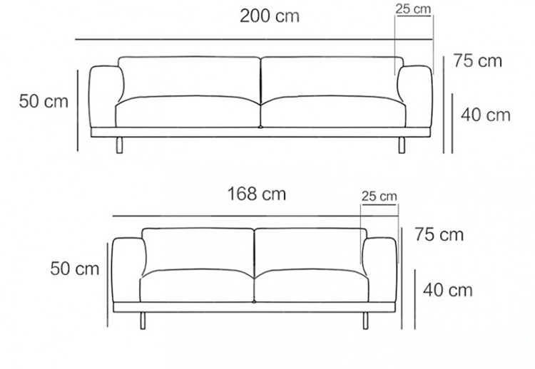 Kích thước ghế sofa bọc nỉ