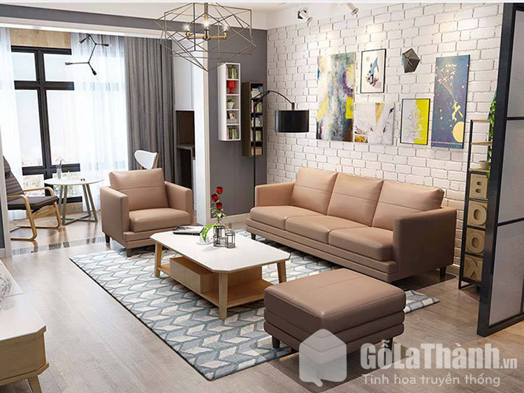 Ghế sofa gỗ bọc da