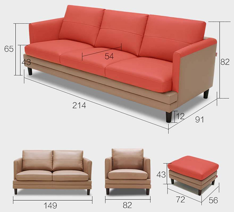 Kích thước Ghế sofa gỗ bọc da