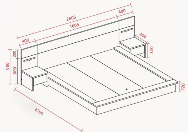 Thông số kỹ thuật giường bệt gỗ