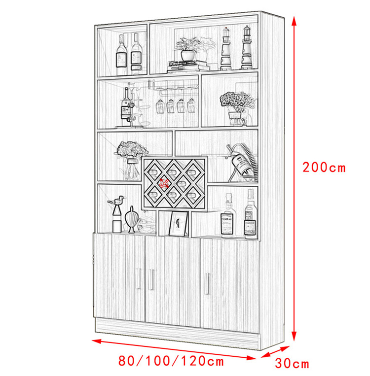 Kích thước kệ trưng rượu gỗ 