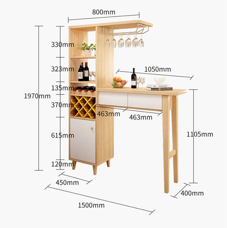 Tủ rượu kèm quầy bar