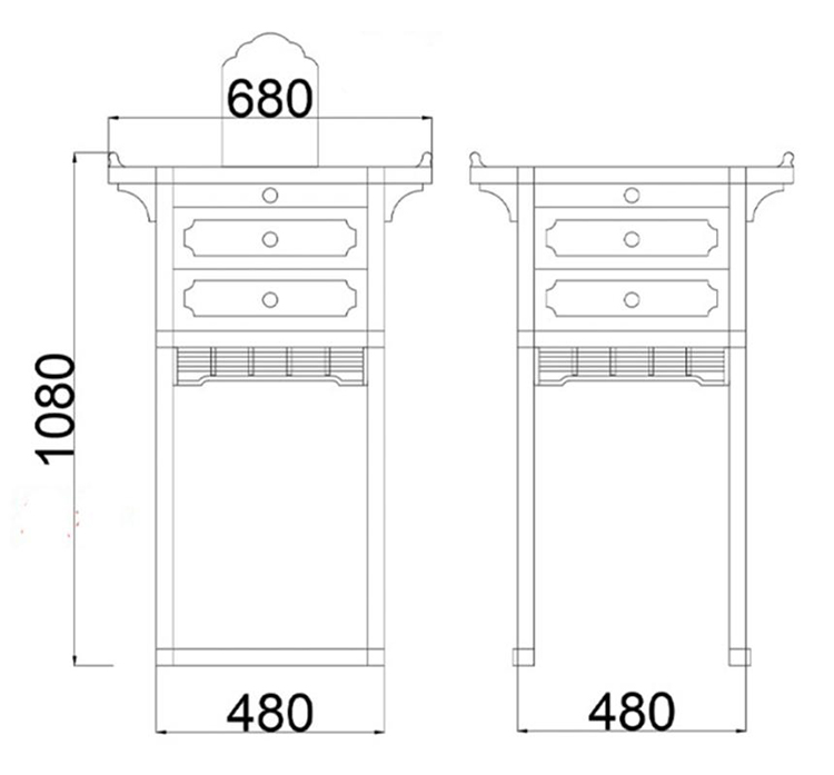 Kích thước tủ thờ cúng hiện đại gỗ sồi