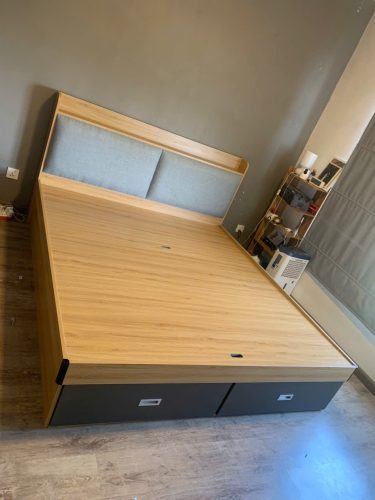 Giường bọc nệm da đầu giường đẹp GHT-186 photo review