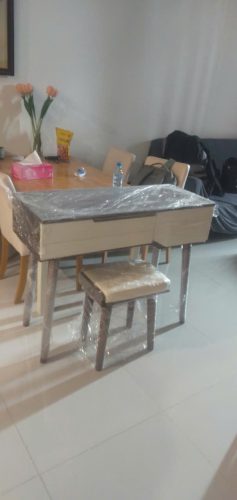 Mẫu bàn trang điểm gỗ nhỏ gọn vuông vức GHT-42097 photo review