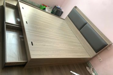Giường bọc nệm da đầu giường đẹp GHT-186 photo review