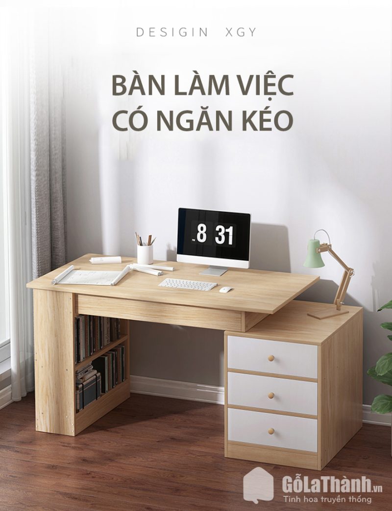 Bàn làm việc gỗ MDF phủ Melamine GHT-4187 sở hữu kiểu dáng nhỏ gọn, giúp tối ưu hóa diện tích cho không gian làm việc của bạn. Với thiết kế thông minh, bàn được chế tác để vừa tiết kiệm không gian, vừa đảm bảo đủ tiện ích cho các hoạt động hàng ngày. Phù hợp cho những căn phòng có diện tích khiêm tốn, sản phẩm này vẫn mang đến sự thoải mái với mặt bàn rộng rãi và các ngăn kéo lưu trữ tiện lợi.