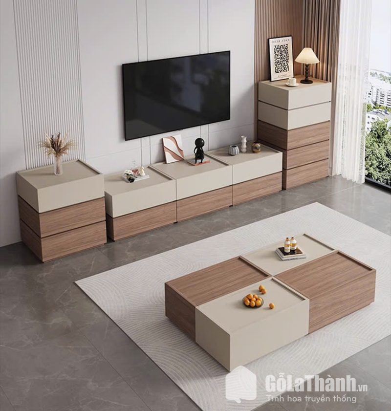 bàn trà gỗ mdf hiện đại