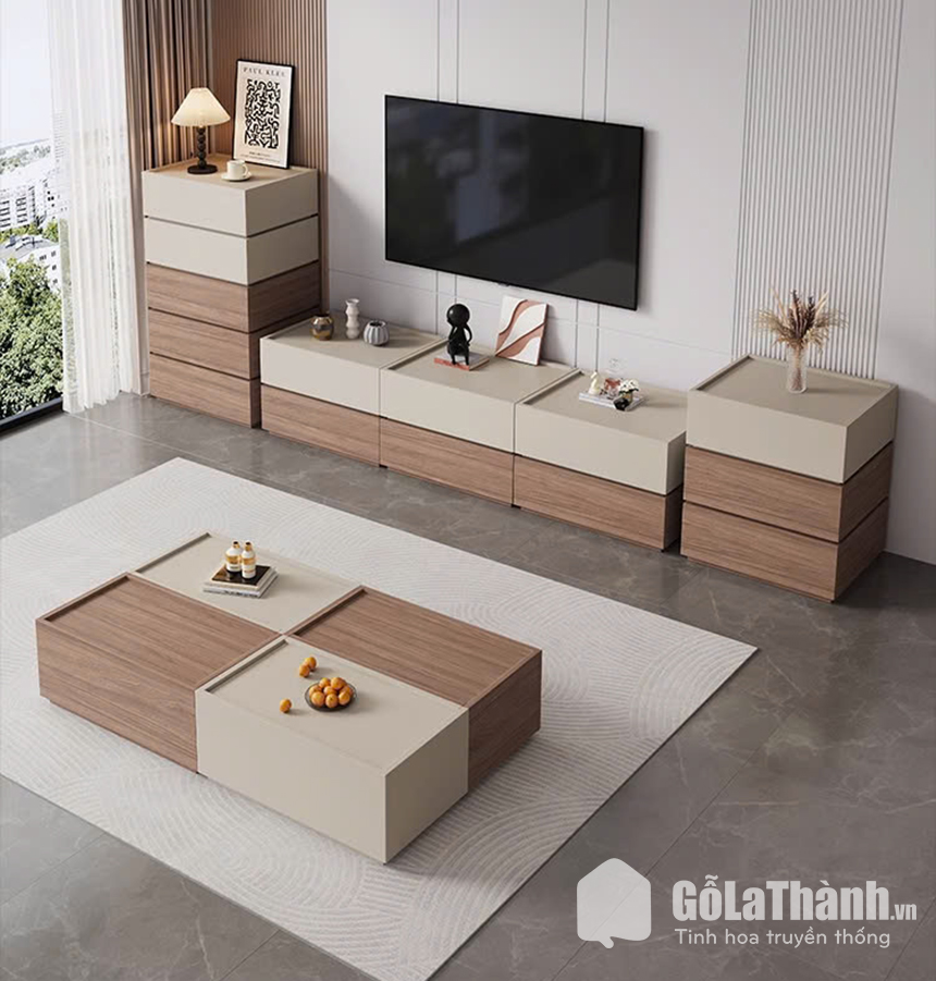 bàn trà gỗ mdf hiện đại