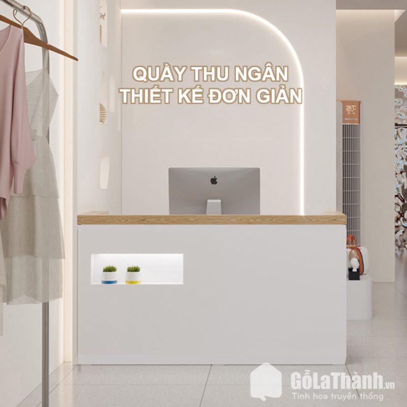 quầy lễ tân có hộc trang trí ấn tượng