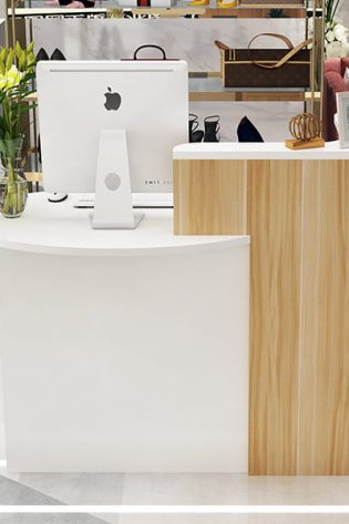 quầy lễ tân bằng gỗ mdf