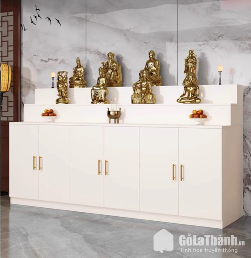 tủ thờ gỗ công nghiệp mdf đẹp màu trắ