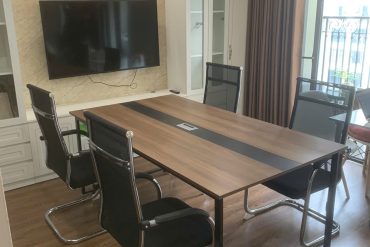 Bàn họp mặt gỗ chân sắt GHT-42205 photo review