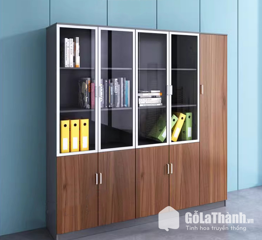 tủ tài liệu gỗ MDF cánh kính