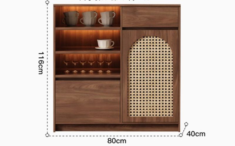 tủ bếp nhỏ phối cánh mây