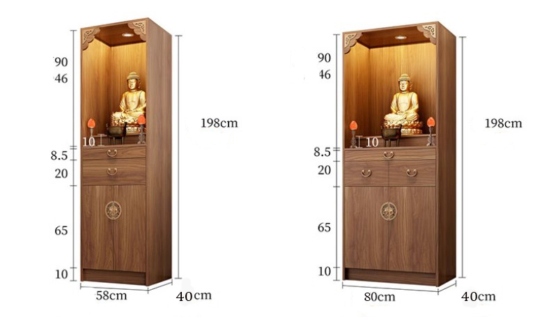 kích thước tủ thờ
