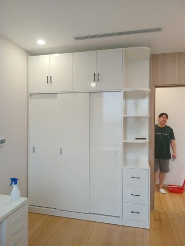 Tủ áo cửa lùa kết hợp kệ trang trí GHT-5275 photo review