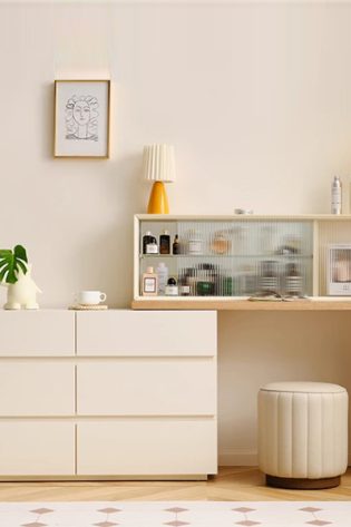 bàn trang điểm phối cánh kính sang trọng