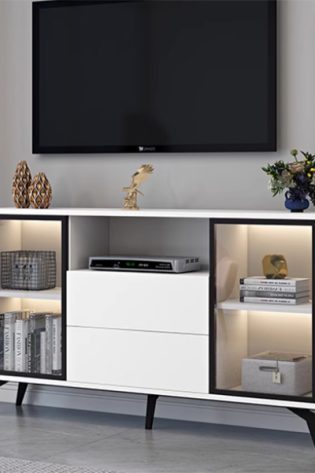 tủ tivi cánh kính hiện đại