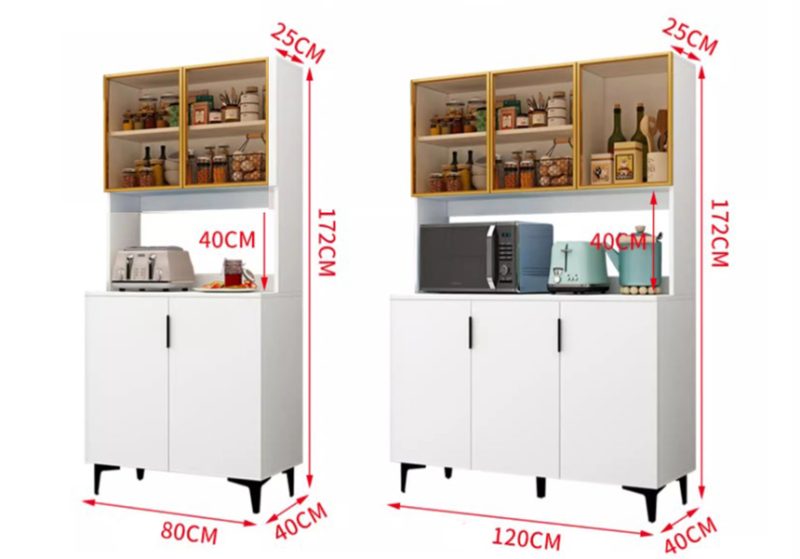 tủ bếp cánh kính thanh lịch