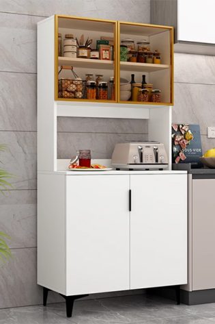 tủ bếp cánh kính thanh lịch