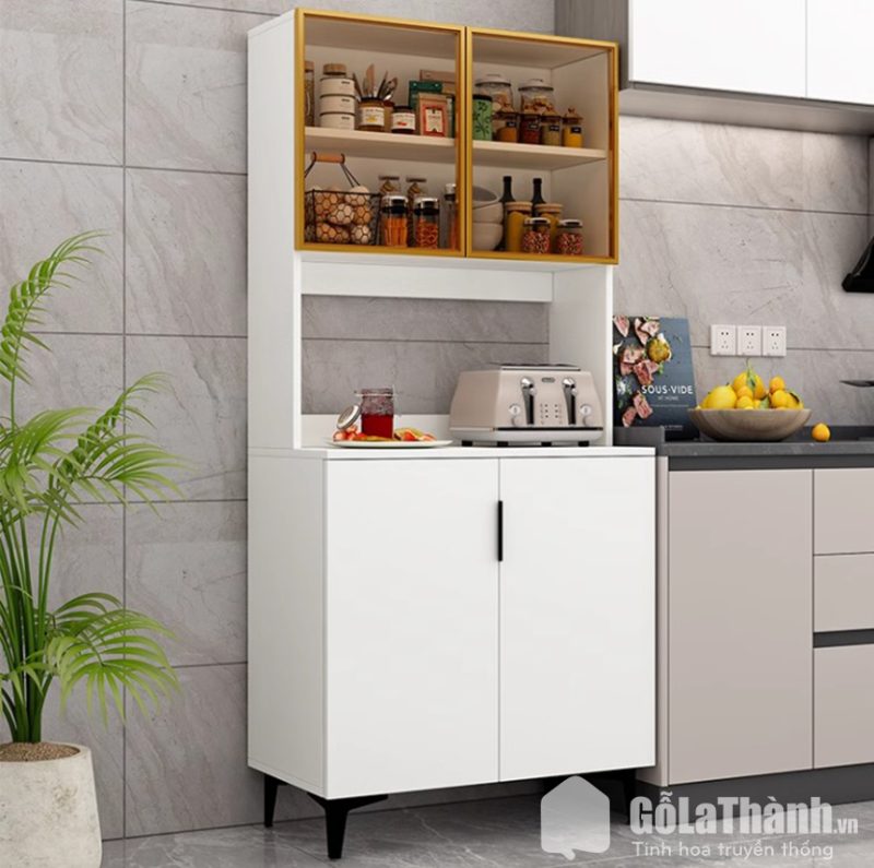 tủ bếp cánh kính thanh lịch